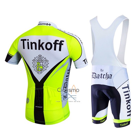Tinkoff Ropa Ciclismo Culotte Corto 2017 Mangas Cortas Brillante Verde